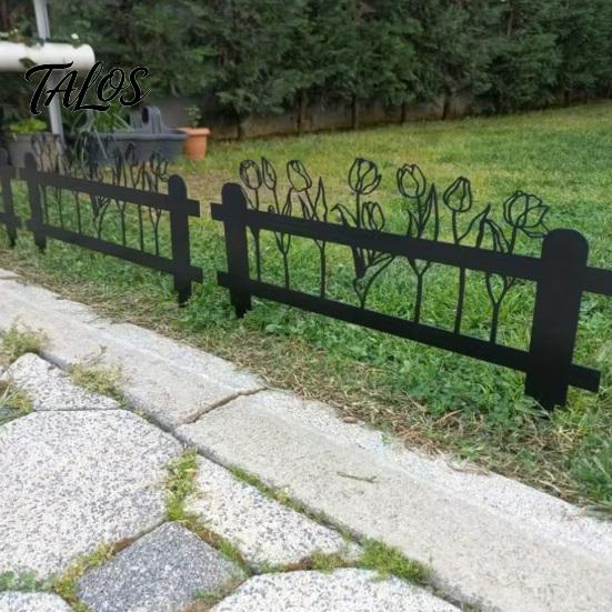 Modern Yard Art Welcome Decorative Sign, Wildflowers/Vegetables Silhouette Black Garden Stake, Outdoor Soil Insert Acrylic Rustic Lawn Sign for Front