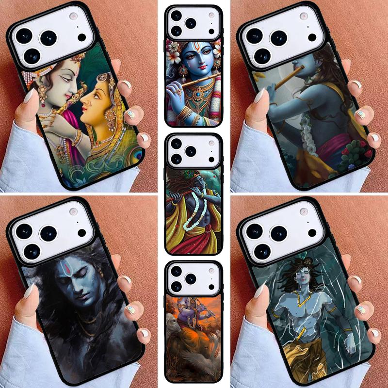 Indian God Lord Krishna Phone Case for iPhone 16e 15 14 13 12 17 Pro Max Plus Air 17pro Cover Coque