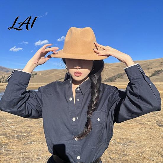 Photogenic Outdoor Cap Unisex Fedora Hat Short Brim Wool Blend Retro Panama Hat Cap Felt Winter for Men Women 1920s Party Costume Autumn Warm
