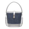 Textured Bucket Bag New Spring and Summer Women's Handbag Fashion Splicing Shoulder Bag Commuter Messenger Bag