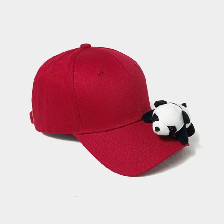 Lovely Plush Panda Baseball Hat For Women Men Unisex Cotton Baseball Caps with Adjustable Back Closure Sport Headwear
