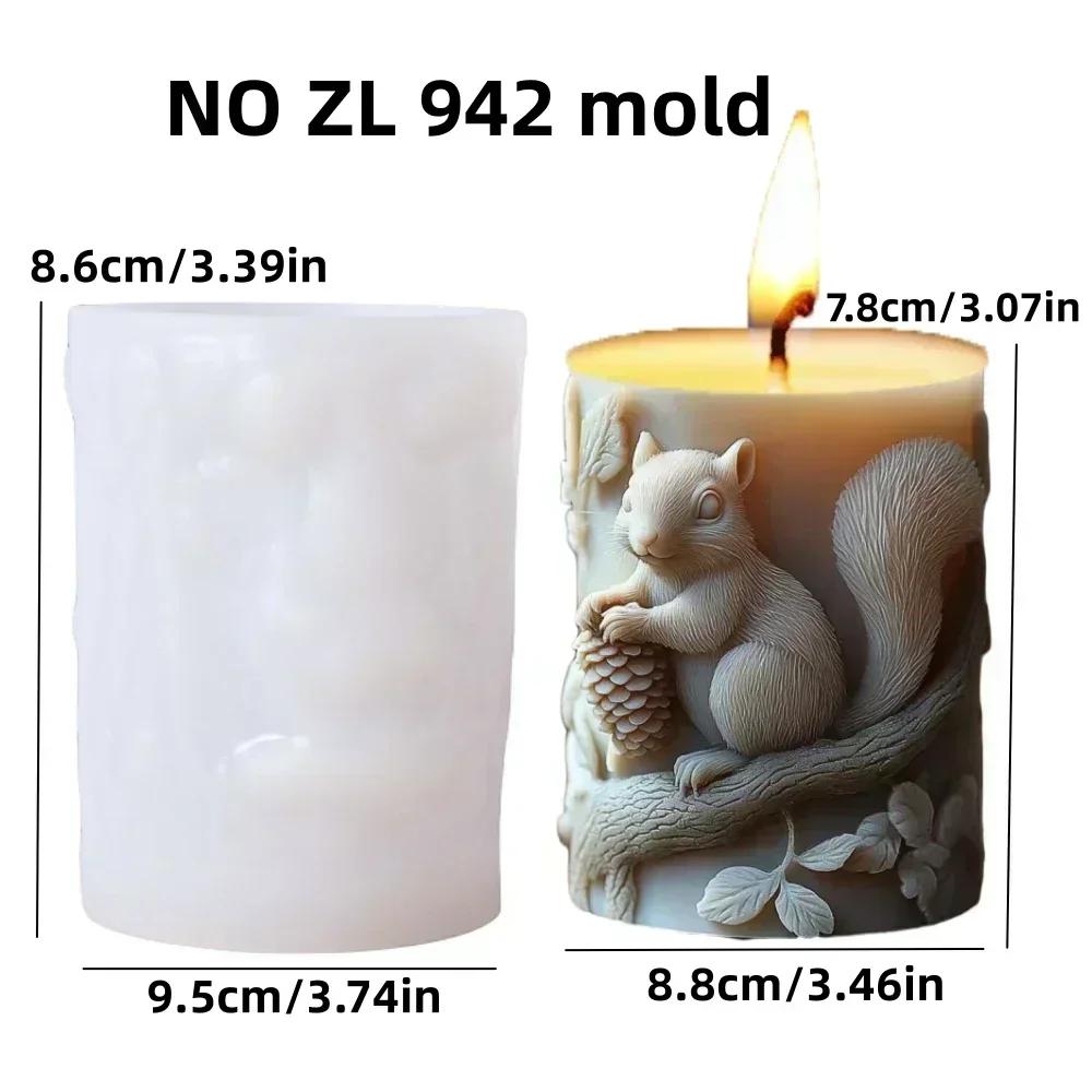 Diy Sika deer flower relief cylindrical candle silicone mold  spring and summer Sika deer stone relief cylindrical resin mold