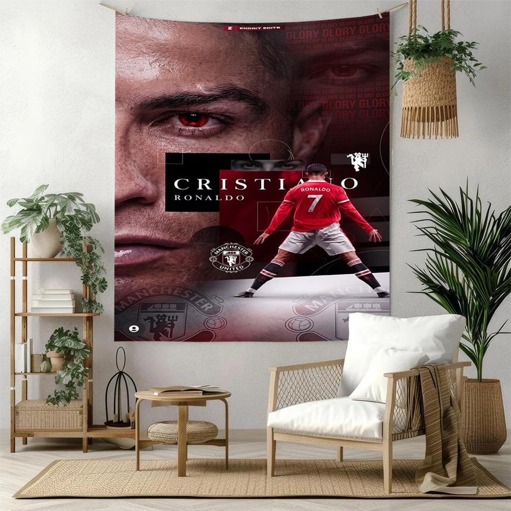 Cristiano Ronaldo Wall Decor Tapestry Art For Pet Memorial Birthdaywedding Party Backdrop Family Gift