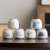 Suet jade porcelain mini small spring tea ceramic tea can sealed tank tea can storage tank storage tank empty tank