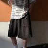Khaki Corduroy Shorts Oversized Loose Five-quarter Pants Summer Korean Fashion Wide-leg Pants Hip-hop Bottoms For Men And Women