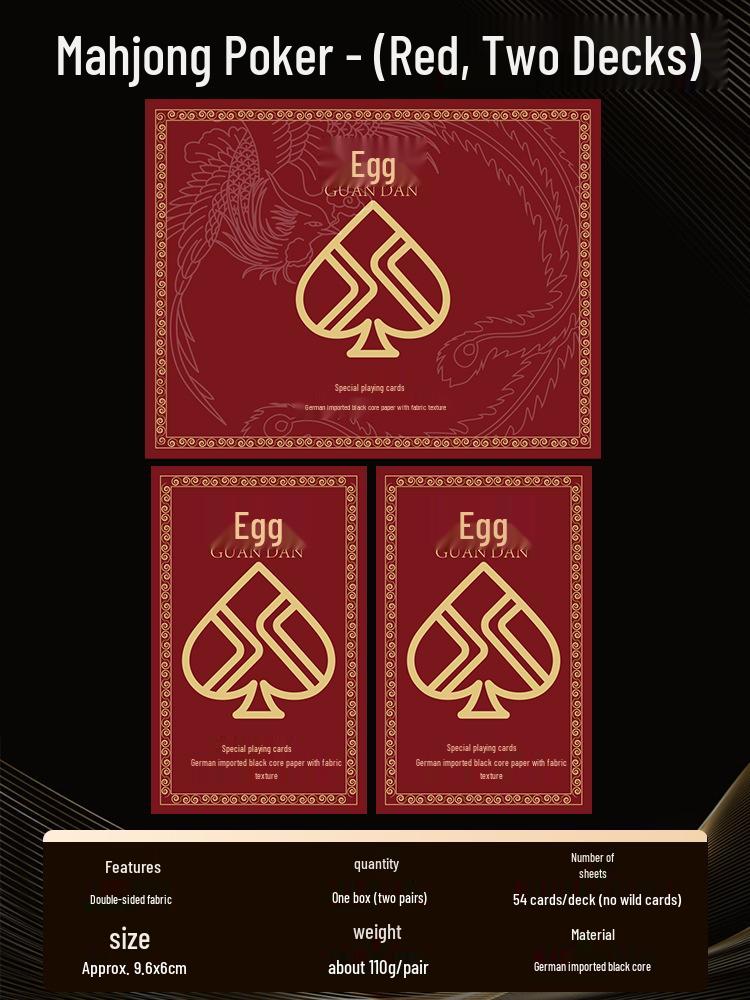 Gold Seal Guandan Competition Playing Cards with German Black Core Paper and Cloth Texture