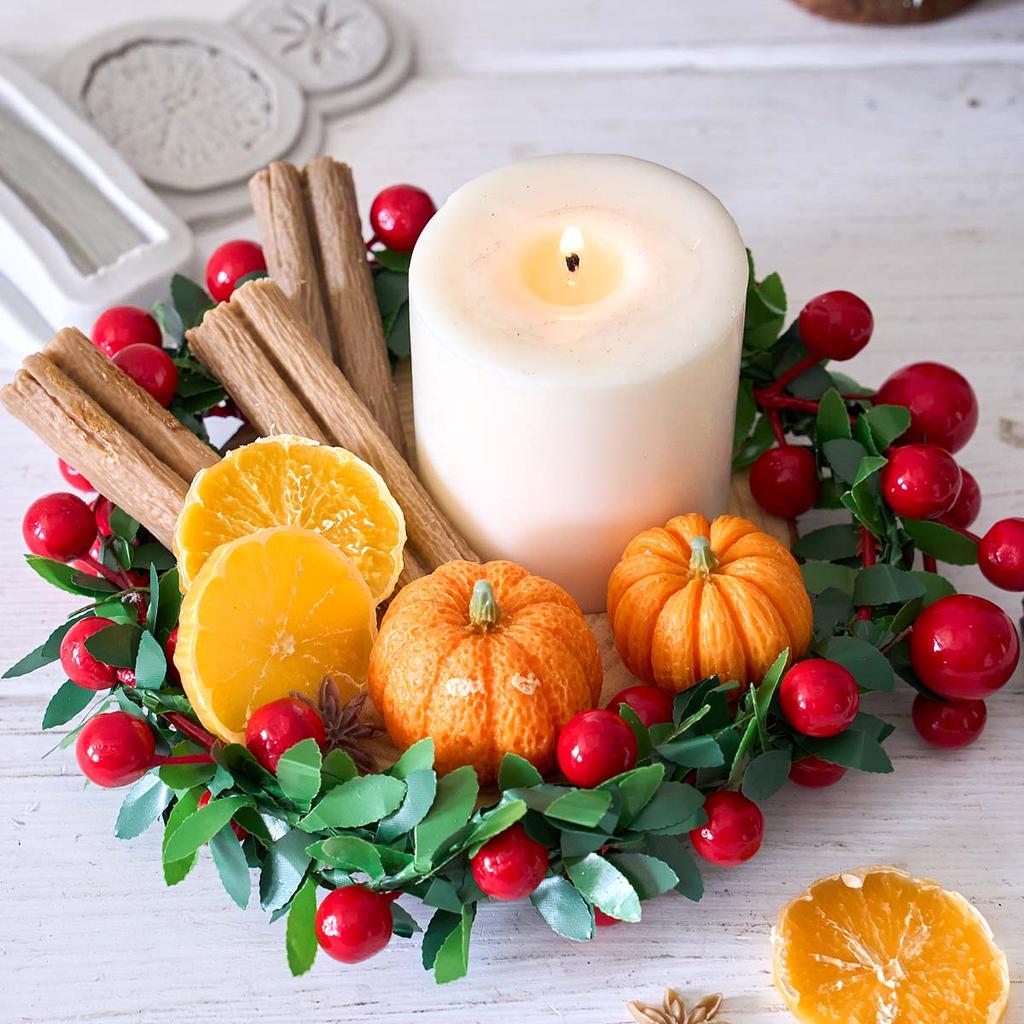 3D Lemon Cinnamon Star Anise Nuts Silicone Mold DIY Christmas Ornaments Candle Craft Making Kit Chocolate Cake Baking Molds