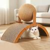 1Pcs Grinding Paw Toy 2 In 1 Wooden Cat Catching Ball Sisal Scratch Board Solid Wood Scraper For Cats Kittens Pet Supplies