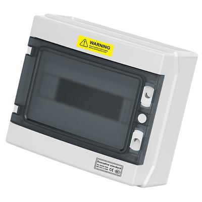 Waterproof Plastic Breakers Box 5 Circuit Capacity Clear Lid Din Rail Mounting for Secure Electrical Distribution