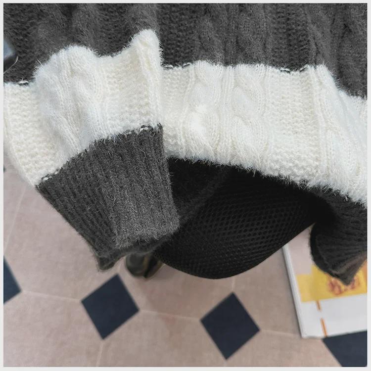 Pánský volný ležérní pruhovaný pletený svetr - Japonský trendy TikTok styl pro středoškoláky