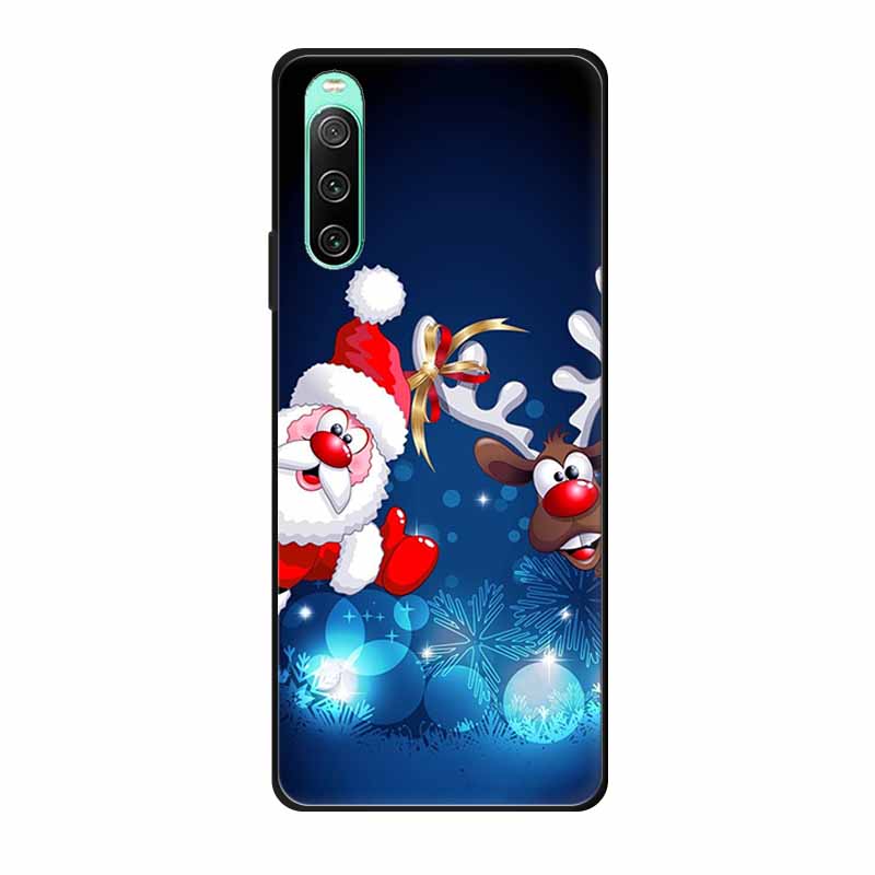 Christmas Phone Cases For Sony Xperia 10 IV Cases Soft TPU Silicone Santa Santa Claus Covers For Xperia 10 IV Cover Bumper Funda