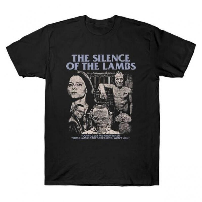 0426 Silence of the lambs Horror movie Hannibal Gift t shirt Scary Cannibal Graphic Clothes 100 cotton All size Tee S6XL