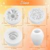 CYCLI-For DIY Candle Silicone Mold Set 4Pcs 3D Flower Molds For Soap Epoxy Release Crafts- Daisy Peony Rose Tulip Gift