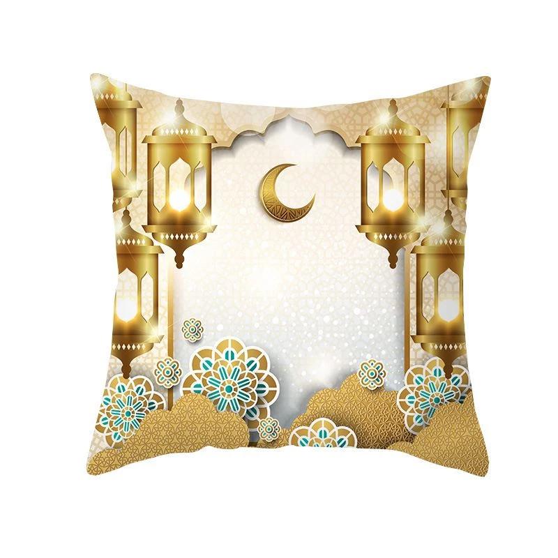 X Ramadan Islamic Muslim Printed Cushion Cover for Home Living Room Sofa Decoration Square Polyester Pillowcase