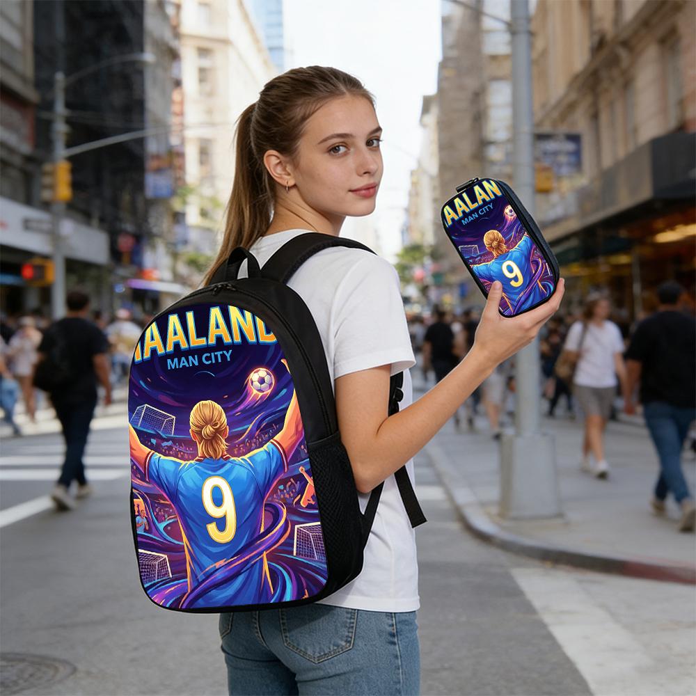 1/2/3/4/5PC Soccer Star Pattern Backpack Set – Large-Capacity Casual Backpack with Matching Clutch & Tote Bag, Perfect for Daily