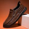 Fashion Genuine Leather Men's Loafers Non-Slip Slip On Walking Flats Breathable Outdoor Casual Shoes Male Work Office Driving Footwear
