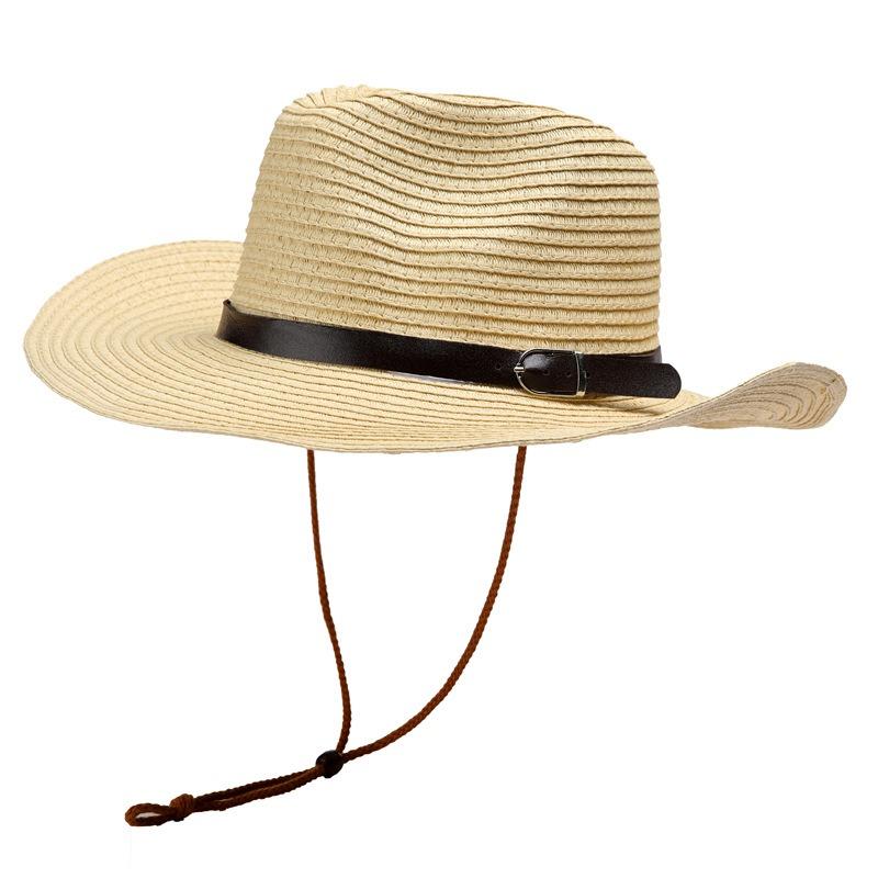 Big Edge Shade Straw Hat Men's Summer Breathable Sunscreen Hat Outdoor Foldable Sun Hat Big Edge Denim Fishing Hat