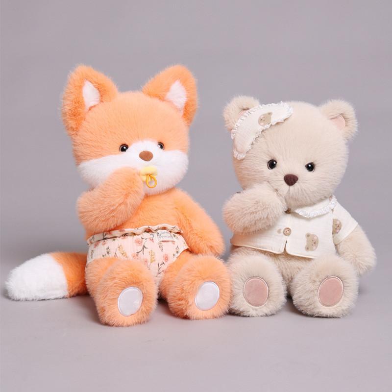 Goodnight Series Bear Rabbit Fox Elephant Plush Toys Animal Stuffed Doll Gift