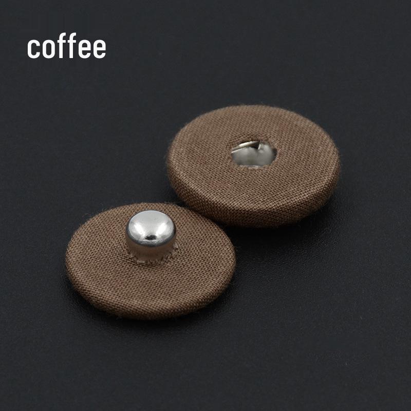 Metal Snap Button with Colored Fabric Cover - High-End Copper Male-Female Hidden Buckle