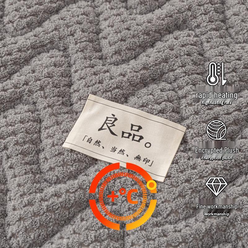 Thick Plush Winter Bed Pad - Solid Color, Warm Milk Velvet Mattress for Dormitory or Bedroom