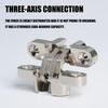 3Pcs Concealed Barrels Crosses Door Hinge Hardware Zinc Alloy Auto Closing Door Hinge For Folding Door And Cabinets