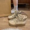 Fashion Plush high top snow boots for women in winter fashionable plush warm comfortable cold resistant women's thick soled boots