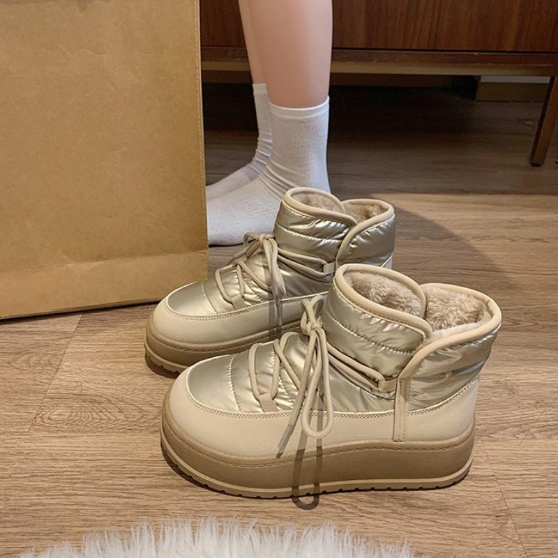 Fashion Plush high top snow boots for women in winter fashionable plush warm comfortable cold resistant women's thick soled boots