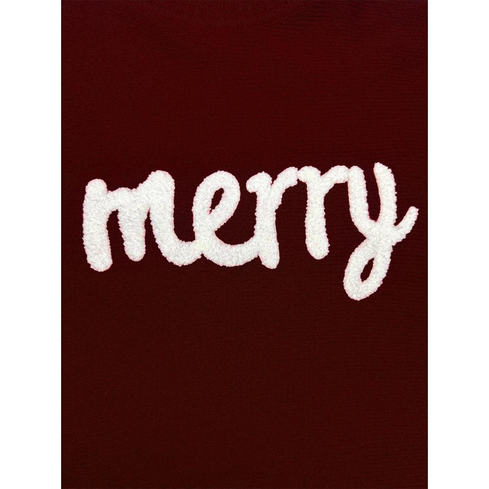 Autumn and winter new letter loose Christmas round neck pullover sweater comfortable pullover knitted sweater
