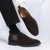 Fashion Men Retro Loafers with Pointed Frosted Surface for Business Office Formal Wear Gentlemen Banquet Shoes Sizes 38-48 Men Shoes