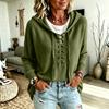Women's Hooded Sweater with Long Sleeve Loose Fit Color