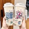 Couple 111 Stainless Steel Thermos Cup Large Capacity Water Cup Cute Stitch Anti-scalding Cartoon Coffee Cup Straw Cup