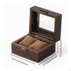 Walnut Watch Box Metal Clasp Glass Lid Cushioned Slots Timepiece Case for Dresser Top