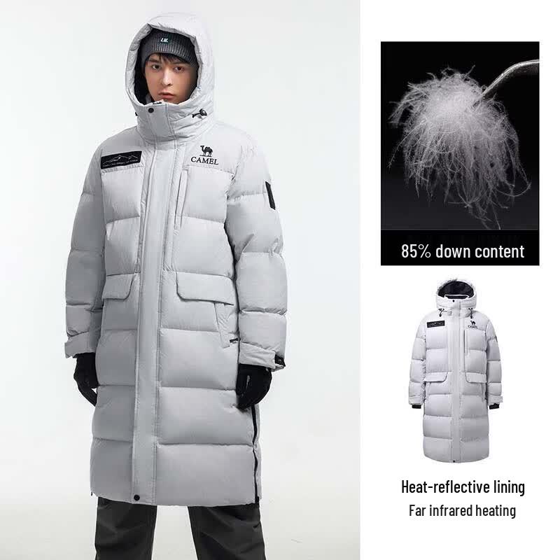 Camel Unisex Long Puffer Goose Down Jacket
