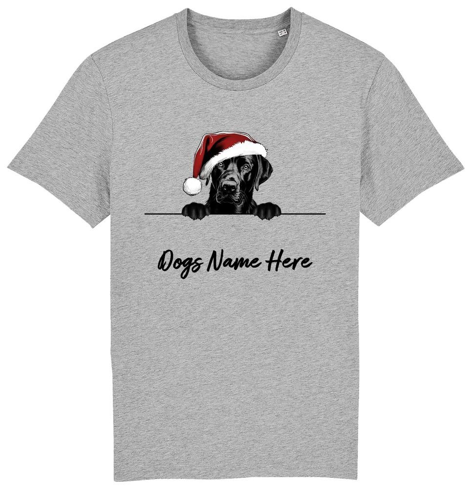 

Черный ЛАБРАДОР РЕТРИВЕР Персонализированная Рождественская Собачья Футболка Мужская Женская Детская M