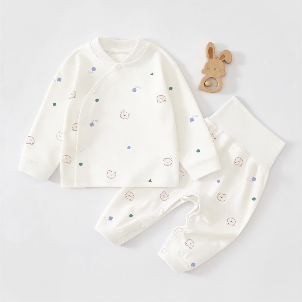 Autumn Baby Clothes Set: Cotton, Seamless, High-Waist Belly Protection Wear