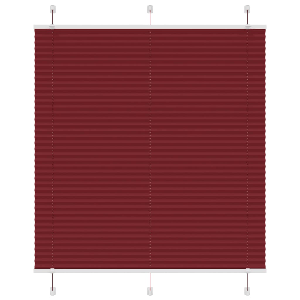 Burgundy Red Pleated Blind 120X100 Cm Fabric Width