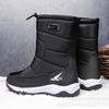 Men's and Women's Winter Fur One Thickened Padded Waterproof Cozy Warm Anti Cold Lightweight Hiking Waterproof Anti-skid High-top Mid-calf Snow Boots