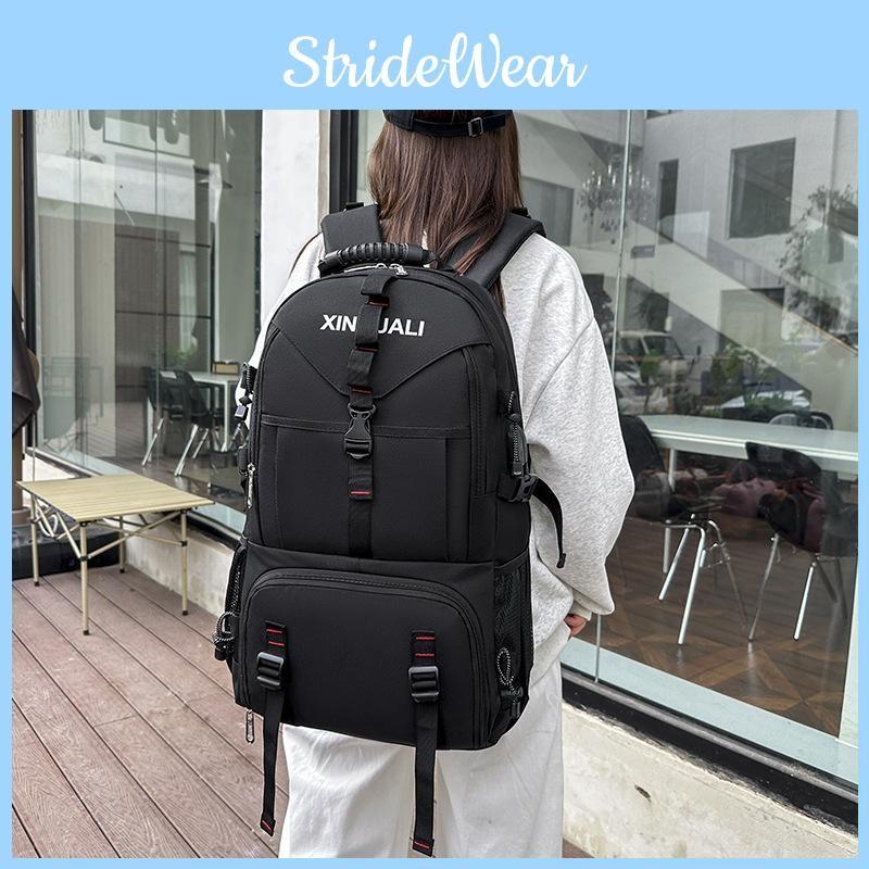 Color Outdoor Solid Large Capacity Zipper Backpack Hiking Travel Bag School Bag