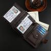 Premium Leather Passport Wallet For Men Travel Organizer Multi Card Slots Document Holder ID Case RFID Protection