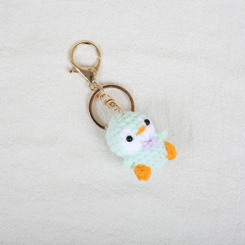 Cartoon Penguin Doll Crochet Keychain Handmake Knitted Mini Penguin Keychain For Car Keys Pendant Cute Animal Doll Keyring Gifts