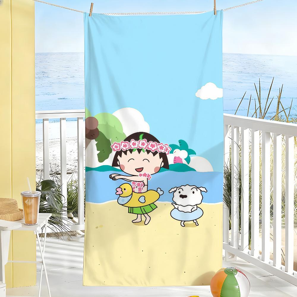 Cartoon Cute C-chibi M-maruko Chan Towel Towels For Beaches Yoga Studios Gyms Hot Springs Swimming Pools And Picnics