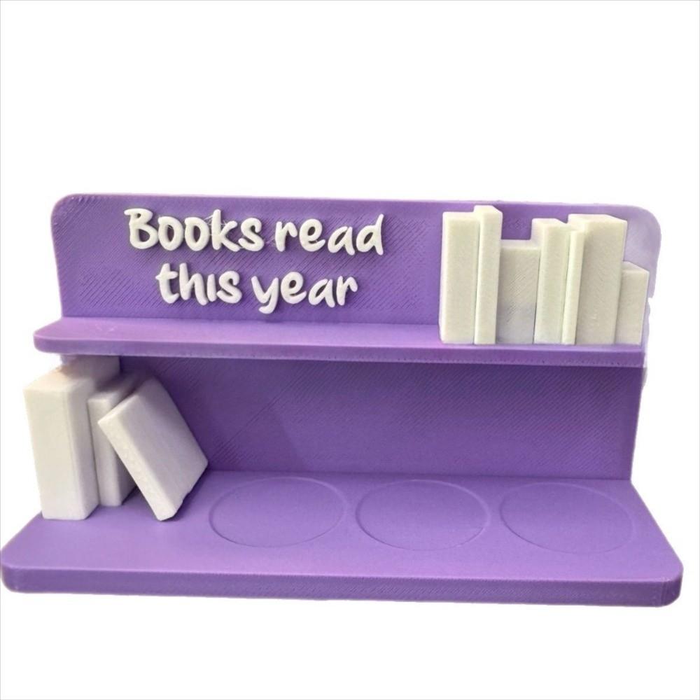 3D Printed 3D Book Read Counter Books Read This Year Sign Manual Counter Book Tracker Book Lover Sign Bookshelf Decor