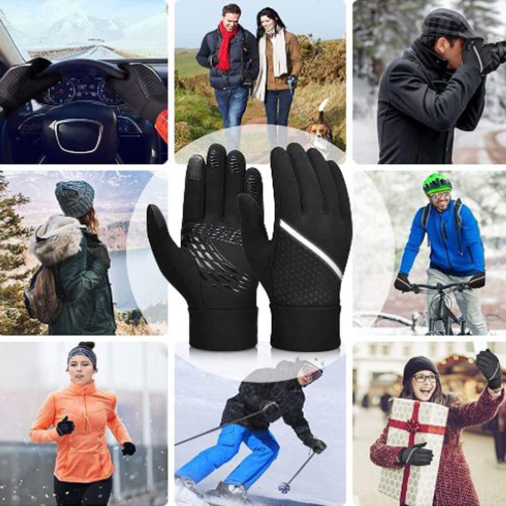 Cycling Thermal Windproof Reflective Sports Gloves Anti-slip Silicone Touch Screen