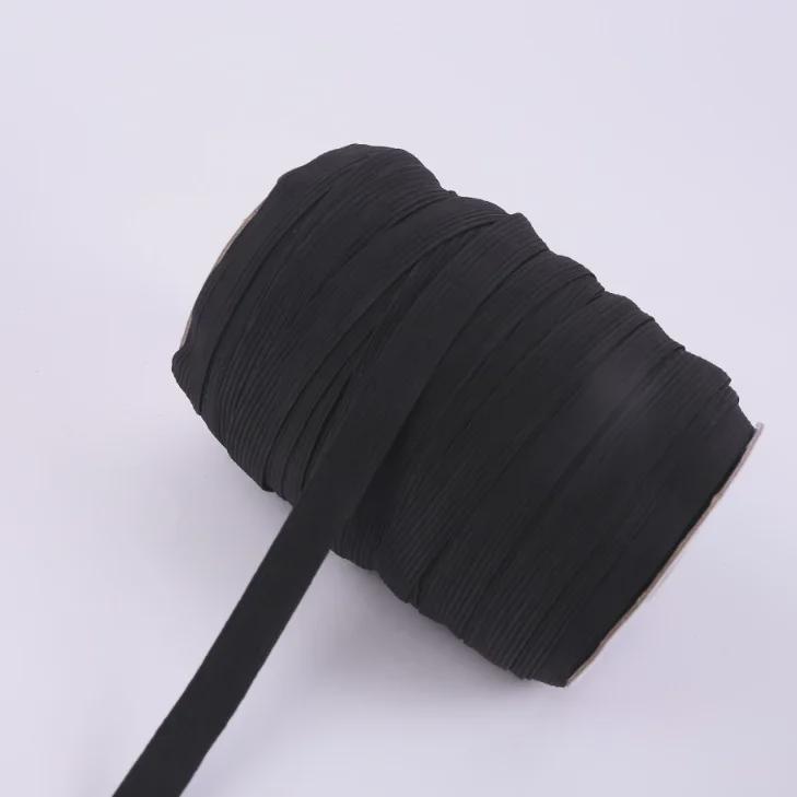 Bílý vysoce elastický koňský pás - 1 cm & Černá úzká elastická guma - 6 mm pro oděvní doplňky