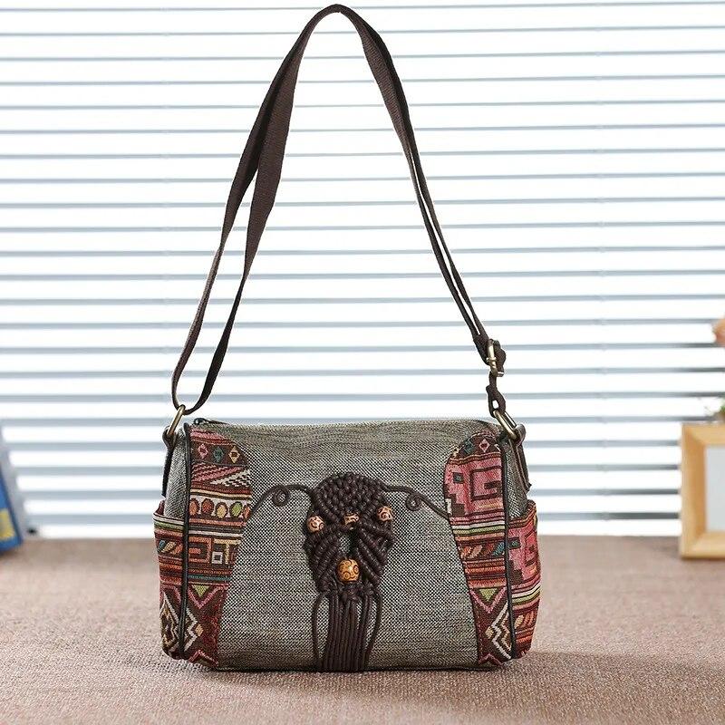 

Женская парусиновая сумка для девочек, сумки через плечо в китайском стиле для женщин, универсальные сумки на плечо ручной работы для отдыха, женский кошелек светло-серый