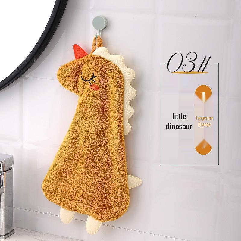 Cute Cartoon Coral Fleece Hanging Hand Towel