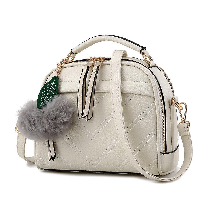Street Fashion Pu Material Small Square Bag With Car Line Decoration And Zipper Closure бежевый