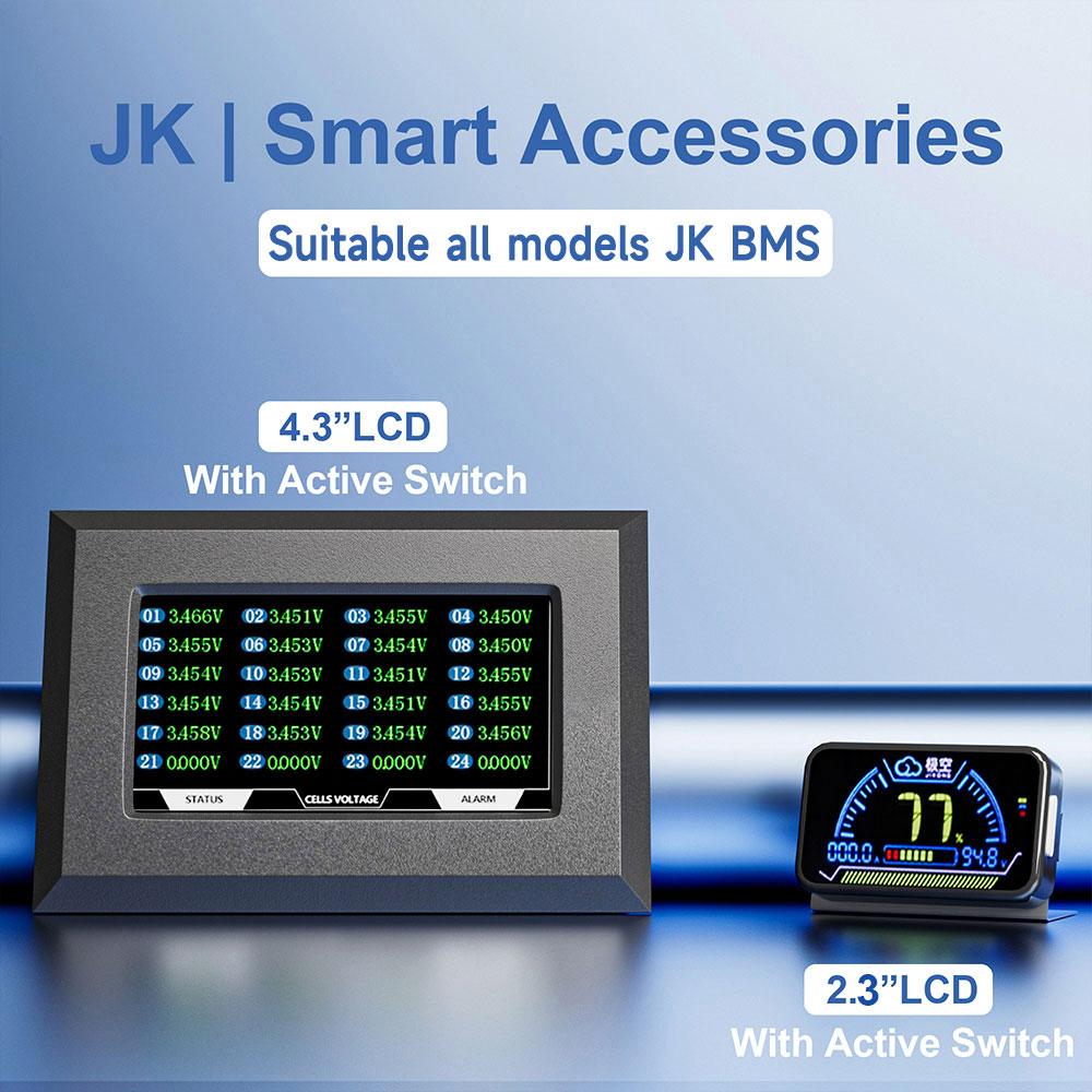 JIKONG BMS LCD Display 2.3 4.3 Inch Lithium Battery Smart Bms Accessories Intelligent Battery Level Indicator JIKONG BMS Monitor