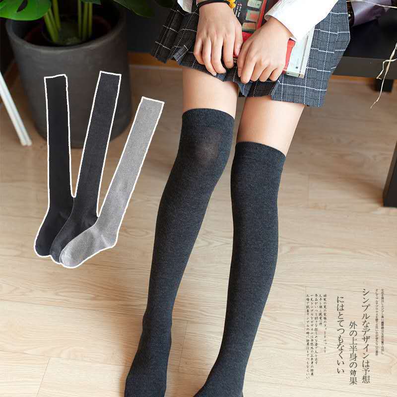 Japan And South Korea Trend Three-Bar Knee Socks Dance Versatile Stockings Jacquard Breathable High Tube Women'S Socks Factory Direct Sales