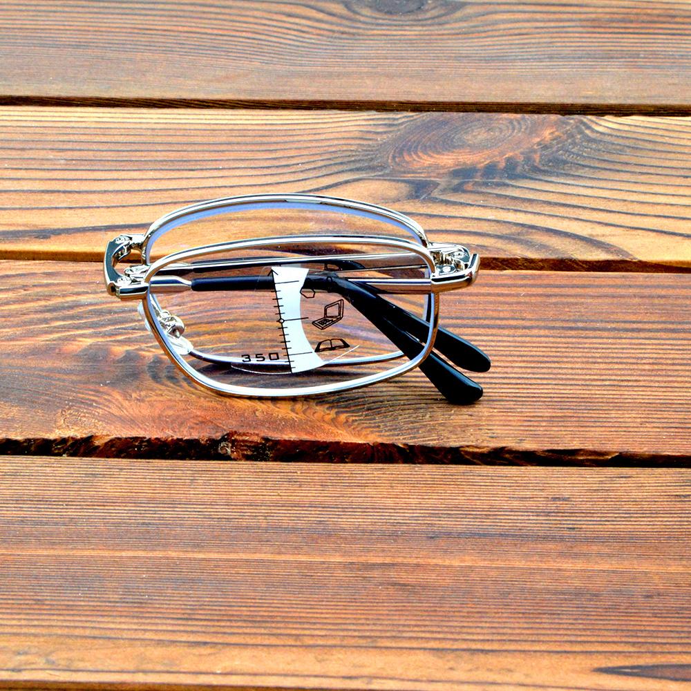 Tragbare Vollrandbrille mit faltbarem Rahmen, einfacher Stil, sehen Sie nah und fern, progressive multifokale Lesebrille +0,75 bis +4